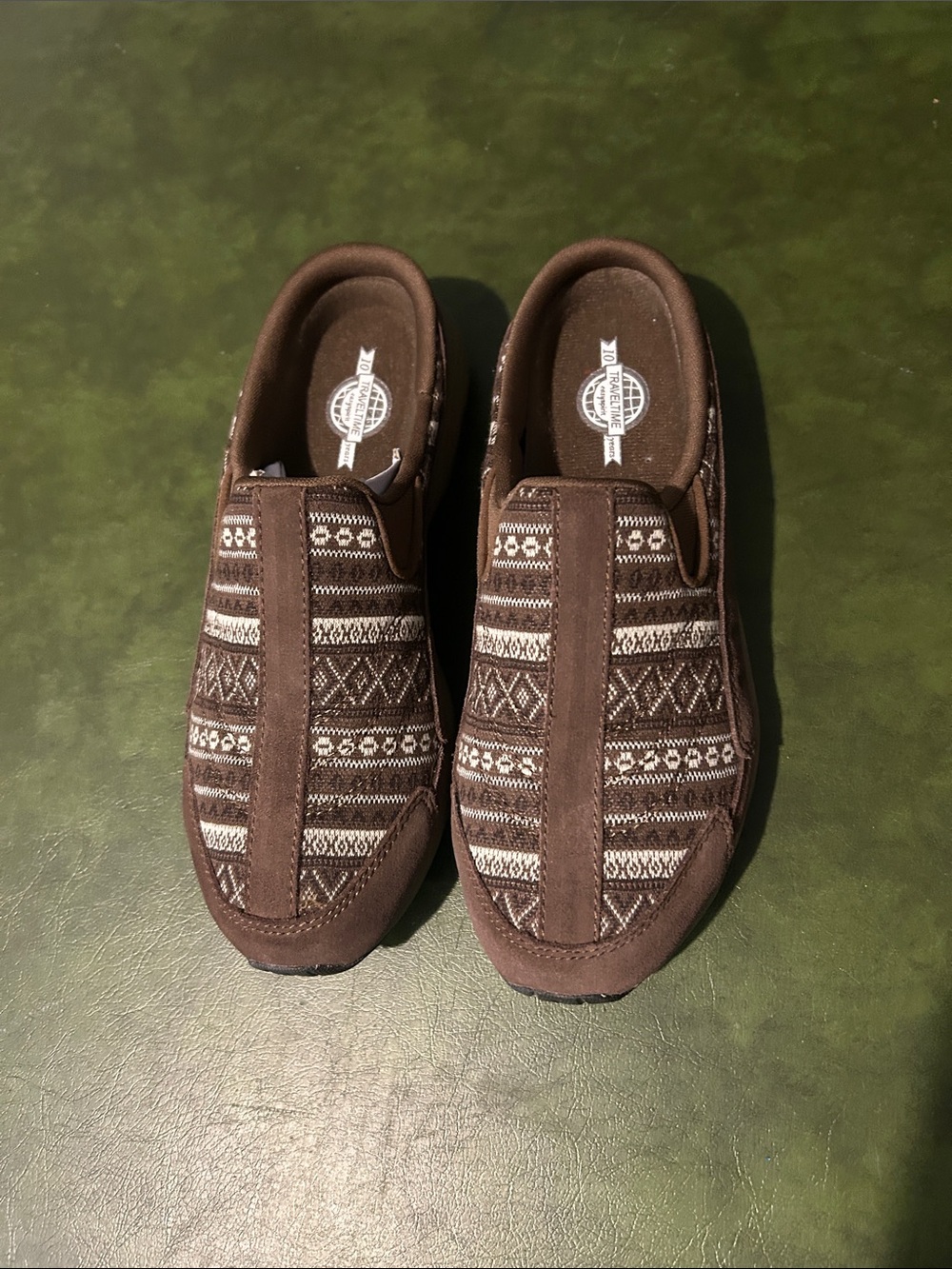 Easy Spirit Brown Patterned Slip-On Shoes